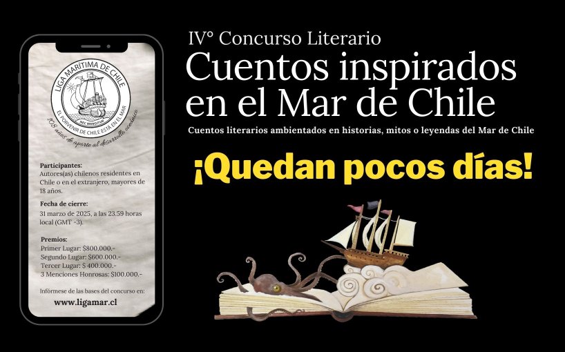 ¡Últimos días para participar en el Concurso Literario ‘Cuentos Inspirados en el Mar de Chile’!