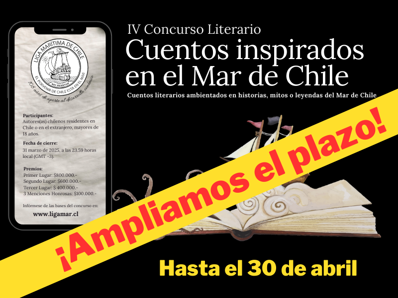 LIGAMAR amplía el plazo del Concurso ‘Cuentos Inspirados en el Mar de Chile’ hasta el 30 de abril