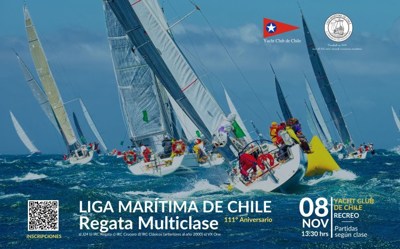 Liga Marítima de Chile realizará tradicional Regata Multiclase este sábado 8 de noviembre
