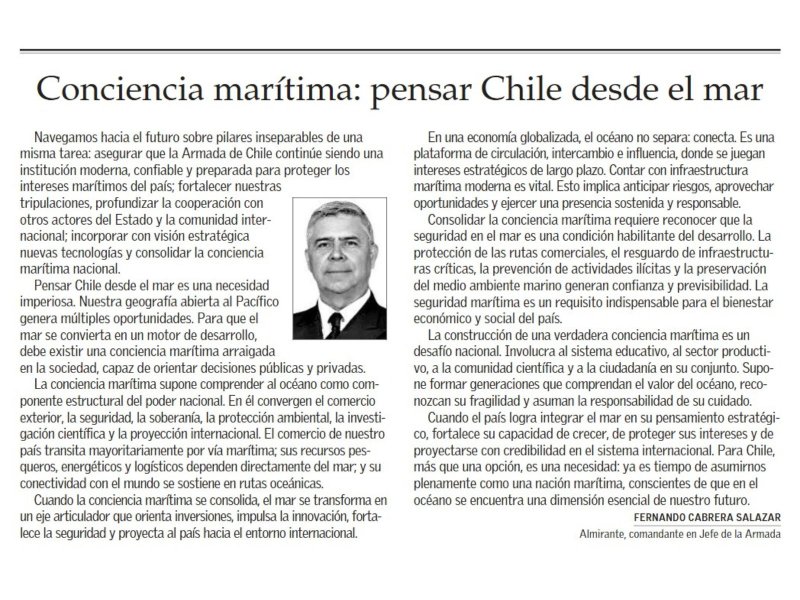 Conciencia marítima: pensar Chile desde el mar